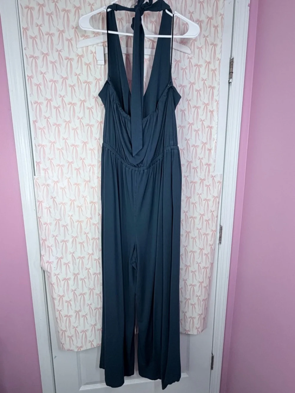 Old Navy Deep Navy Backless Halter Jumpsuit - Picture 4 of 10